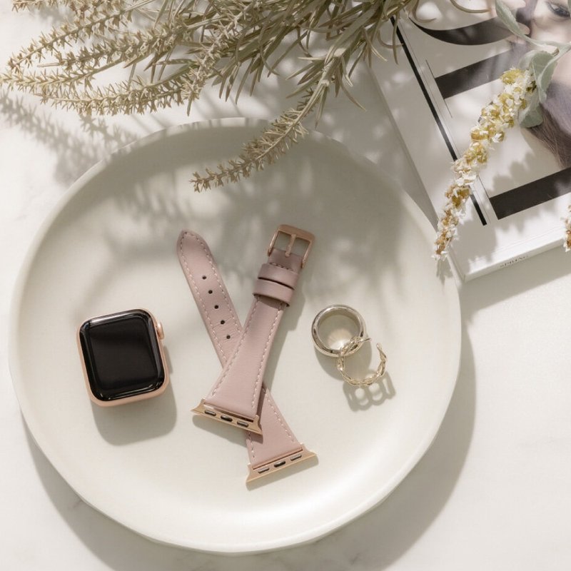 Apple Watch 38/40/41/42mm 莫兰迪仕女真皮表带 - 表带 - 真皮 多色
