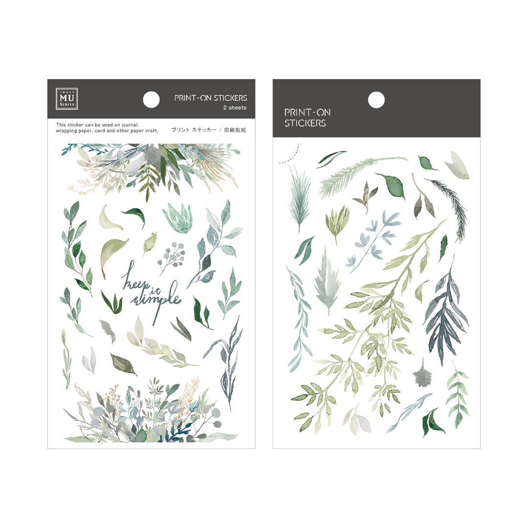 【Print-On Stickers 转印贴纸】no.74-梧枝青叶 | 花草系列 - 贴纸 - 其他材质 绿色
