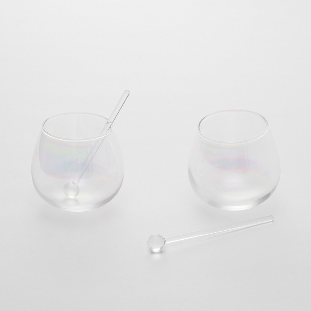 泡泡 透明玻璃杯 酒杯  / 2入礼盒组 - 玻璃杯 - 玻璃 多色