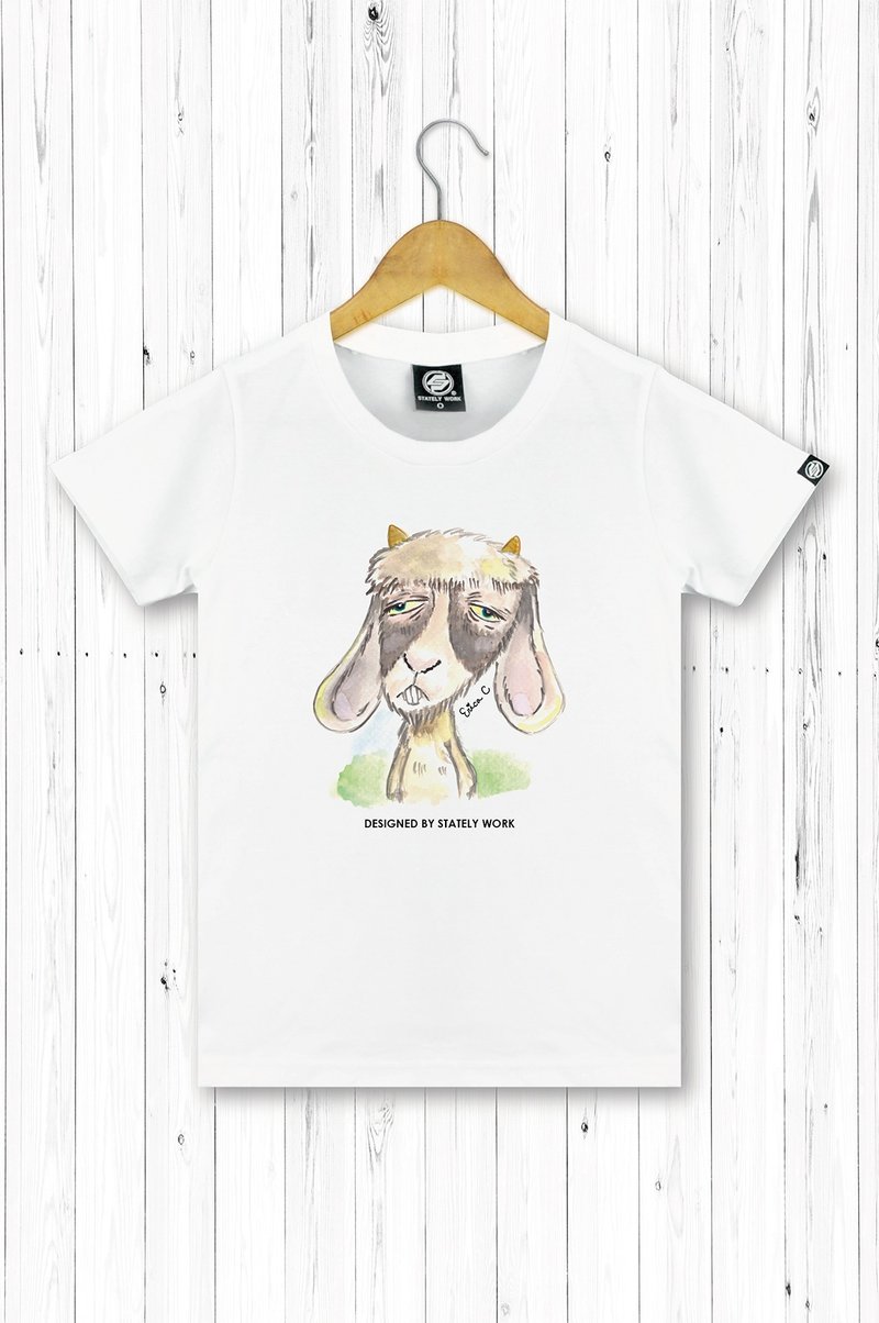 STATELYWORK 厌世生肖-羊-女白T恤 - 女装上衣 - 棉．麻 白色