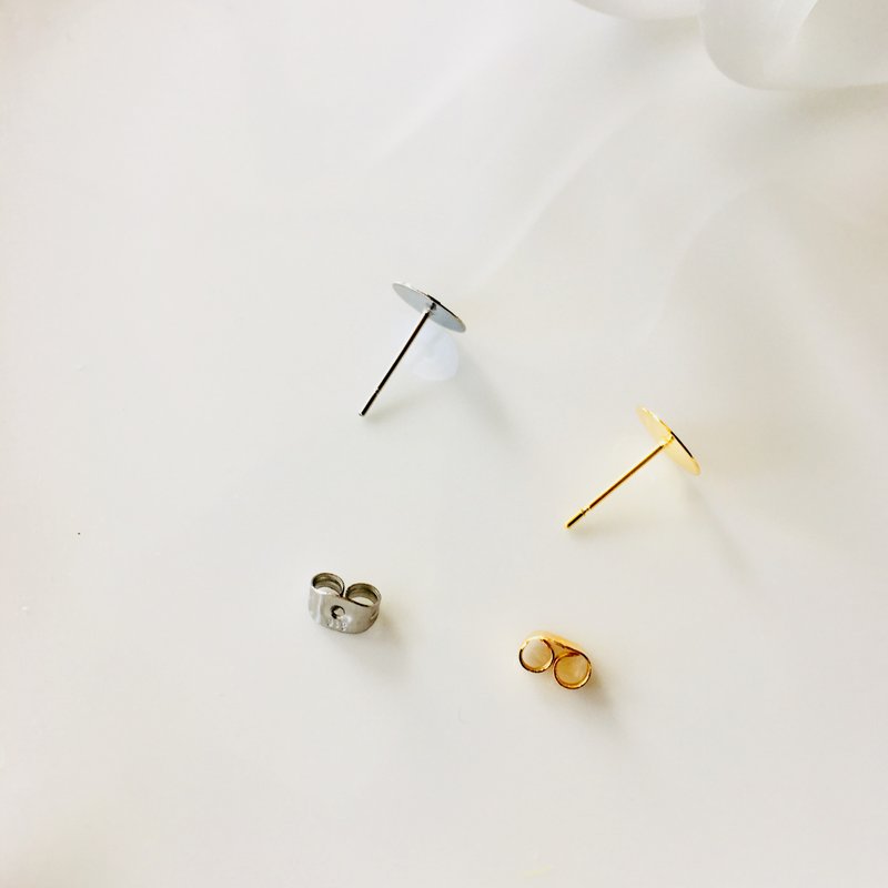 Surgical Stainless Steel earrings - 耳环/耳夹 - 其他金属 银色