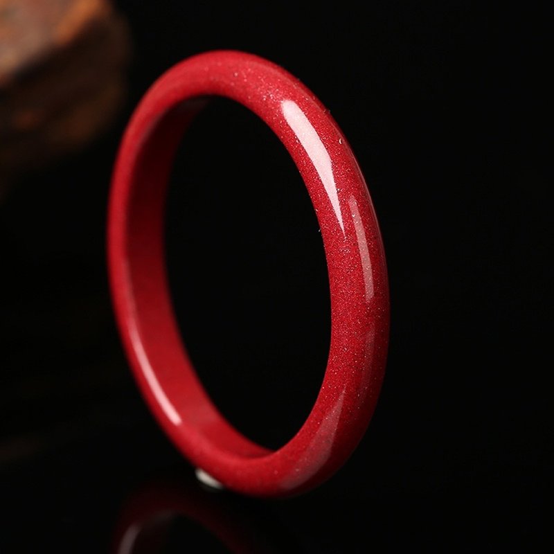 天然原矿朱砂极品紫金砂手镯  精工 精品原创 朱砂含量高达95以上 - 手链/手环 - 宝石 