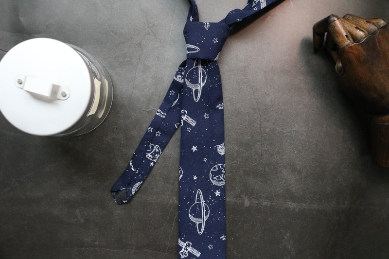 藍色星空宇宙領帶英倫風帥氣bolotie - 领带/领带夹 - 聚酯纤维 蓝色