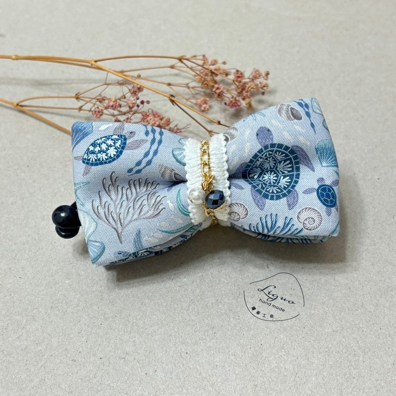 小海龟 | 烫银 | 立体蝴蝶结相交夹 | 香蕉夹 - 发饰 - 棉．麻 多色