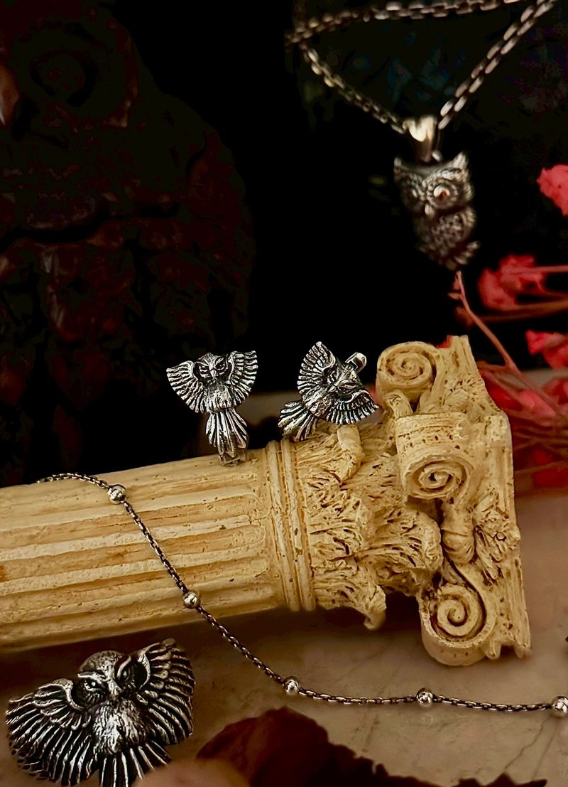 【巴洛克系列】智慧之名/耳环/银/单耳 - 耳环/耳夹 - 纯银 银色