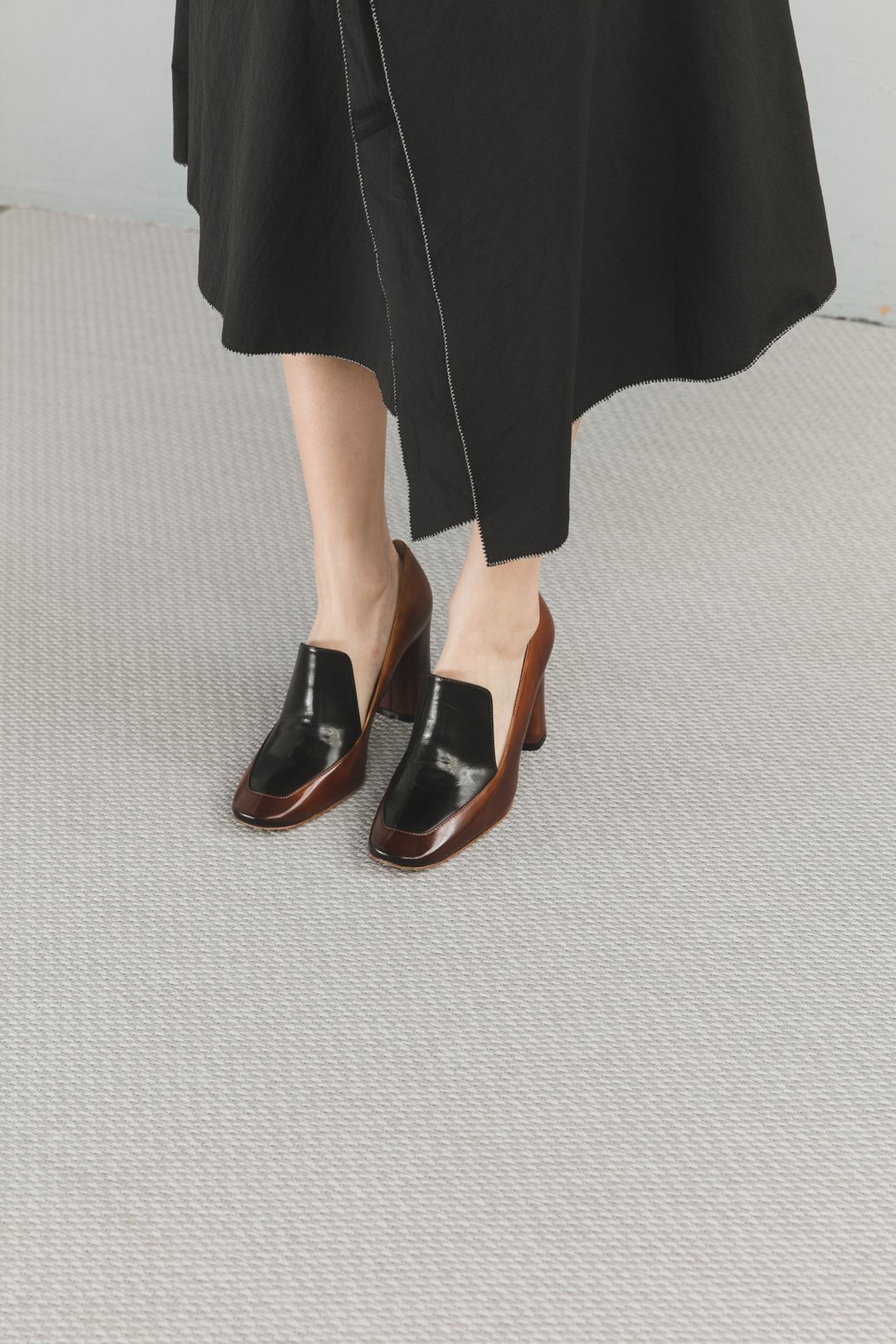 HTHREE 8.5 乐福高跟鞋 / 海老茶 / 高跟鞋 / 8.5 Loafers Pumps - 高跟鞋 - 真皮 咖啡色