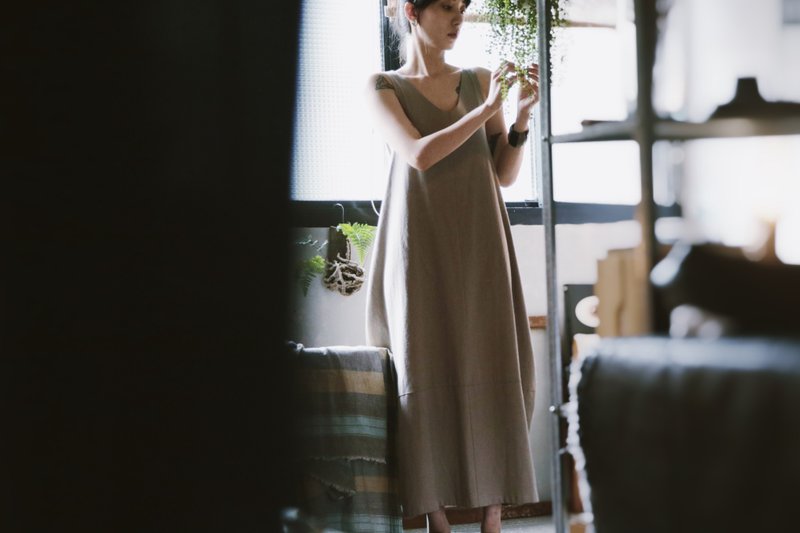 Omake Original / shiki pants - 洋装/连衣裙 - 棉．麻 灰色