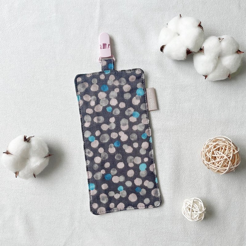 灰底粉点 日本二纱  幼儿园 擦手巾 幼儿园必备 手帕 手帕夹 - 其他 - 棉．麻 粉红色