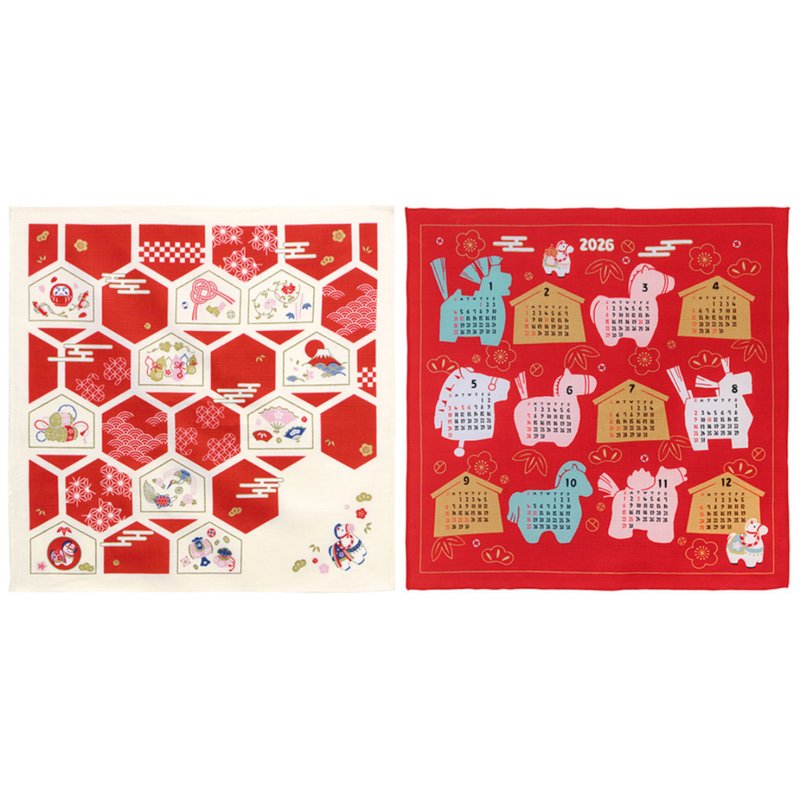 马年限定风吕敷(中巾两款分售) - 海报/装饰画/版画 - 棉．麻 