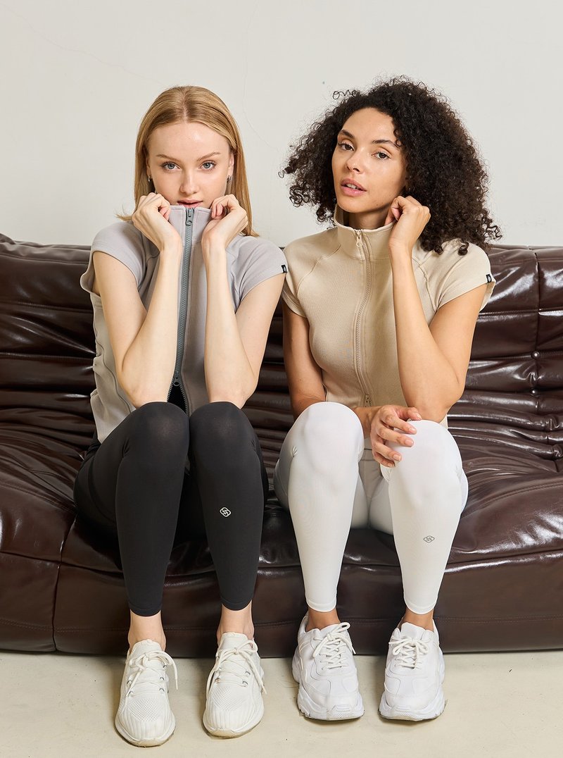 【S2N】DON'T CARE 立领双拉链曲在线衣_Nude T242 - 女装瑜珈服 - 尼龙 