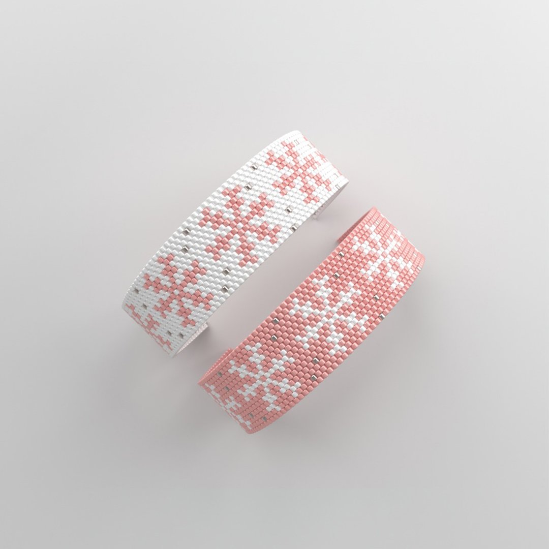 Peyote bracelet pattern, miyuki pattern, square stitch pattern, 266串珠手链的图案图案 - 手工艺教程/工具书 - 其他材质 粉红色