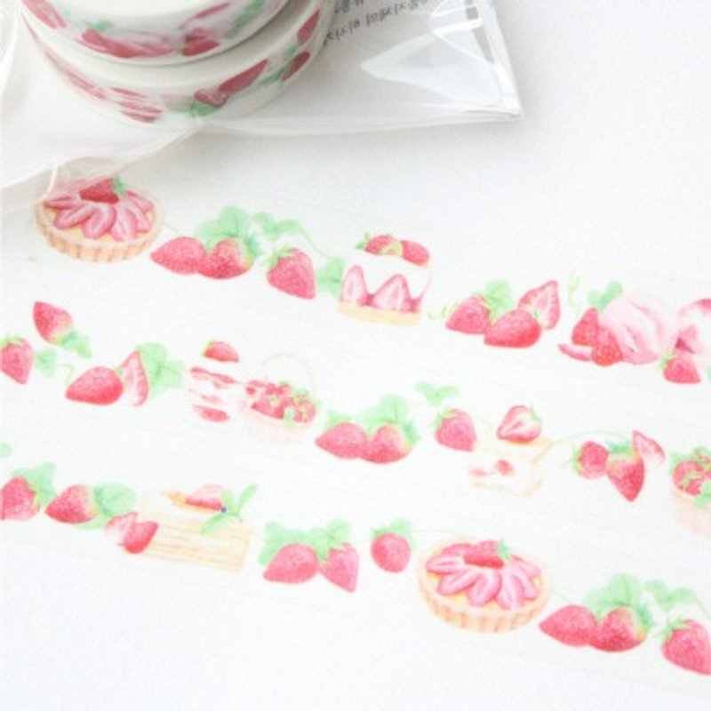 纸胶带 - 草莓甜点 - 纸胶带 - 纸 红色