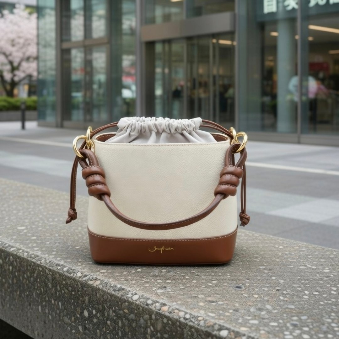 Jaychewin Fuji Bucket Bag 水桶包 / Canvas Espresso 帆布包 - 束口袋双肩包 - 棉 咖啡色