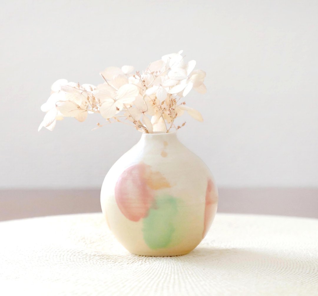 春色笔触花瓶1 - 花瓶/陶器 - 陶 粉红色