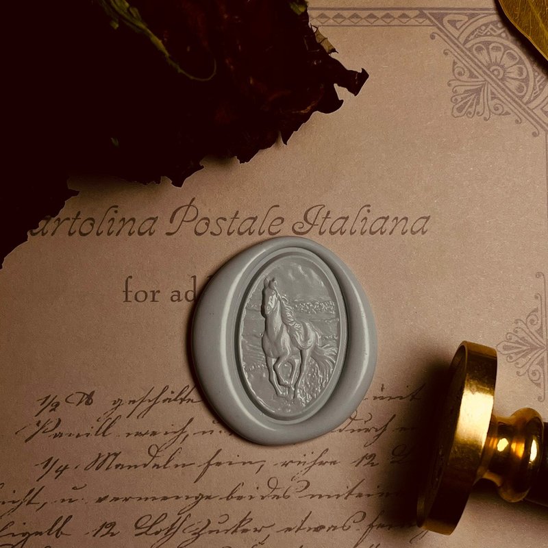 骏马火漆印章浮雕3D立体复古章头手帐信封印章 - 印章/印台 - 铜/黄铜 