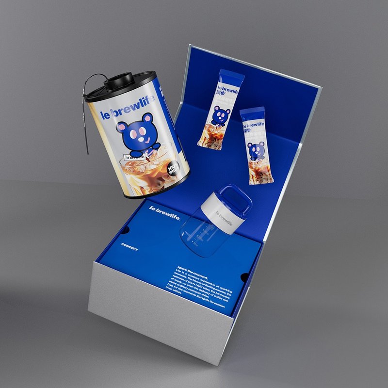 【送礼首选】超浓缩胶卷咖啡+玻璃特调杯雾银礼盒(附提袋) - 咖啡 - 新鲜食材 黑色