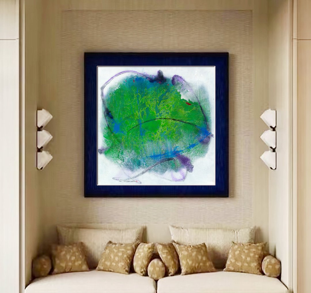 艺术家林顺雄Sun Lin抽象画限量版文化礼物 - 海报/装饰画/版画 - 其他材质 绿色