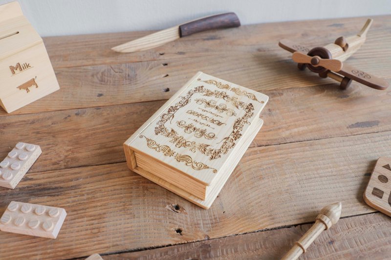 书 Book 抓周小物 道具 收藏 摆饰 祈福 抓啾 - 摆饰 - 木头 卡其色