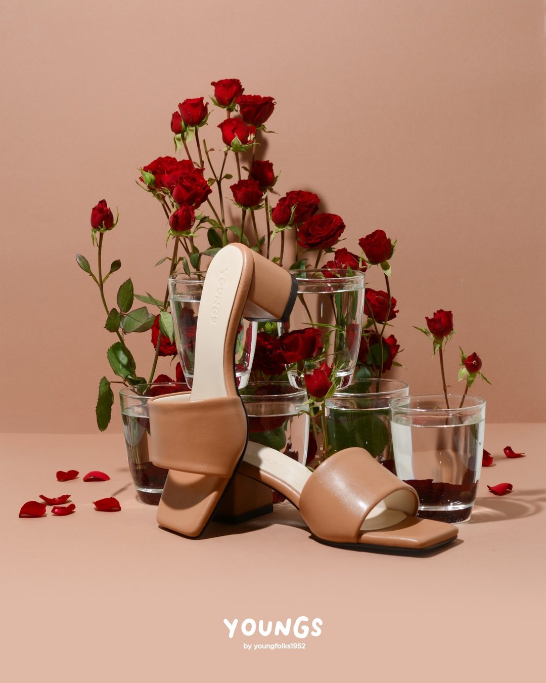 YOUNGS MONO TAN COLOR   2 inch heel - 高跟鞋 - 人造皮革 卡其色