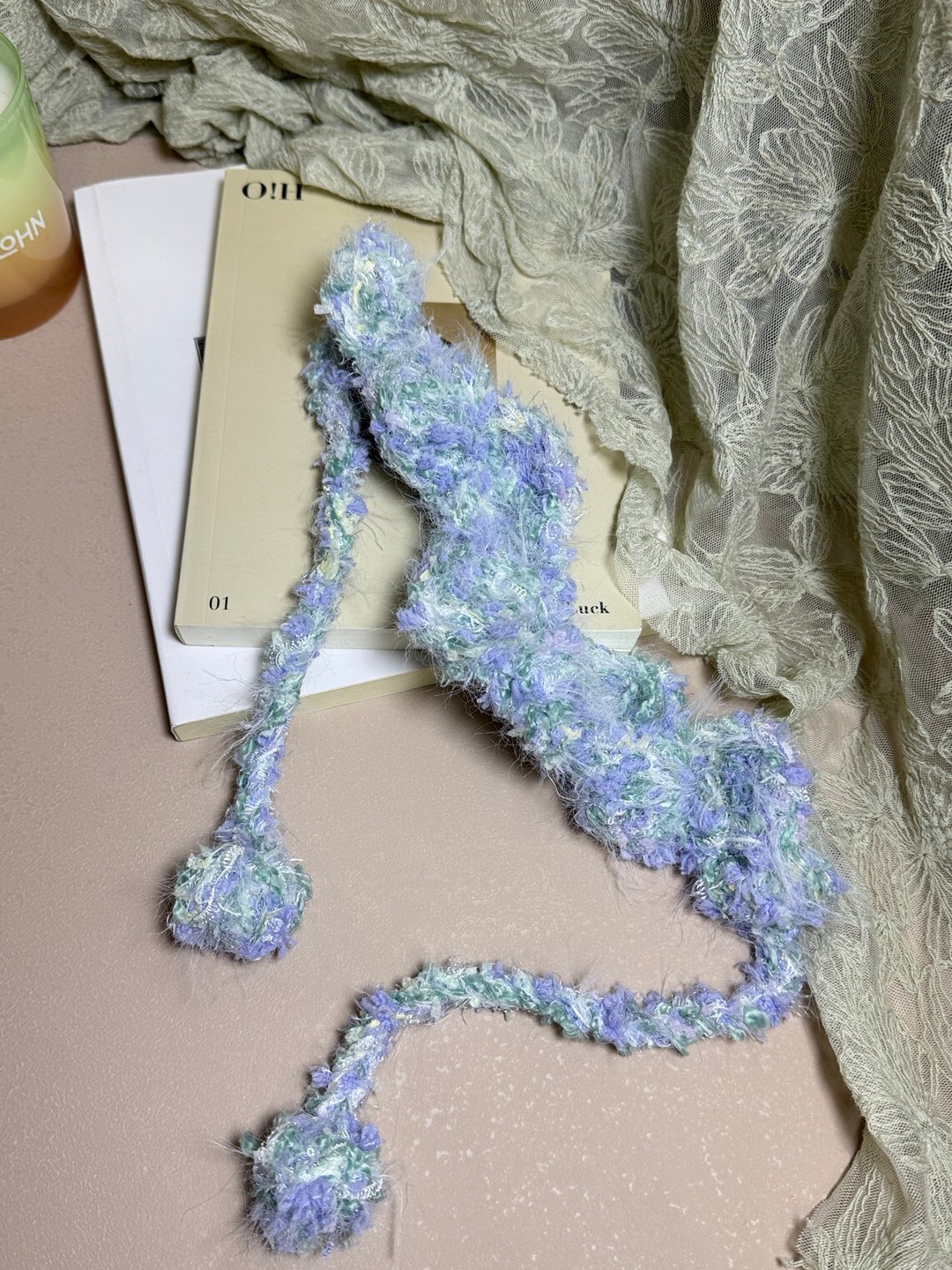MUMU 油画系列-睡莲手混线钩织发带 HAND MADE - 发带/发箍 - 棉 