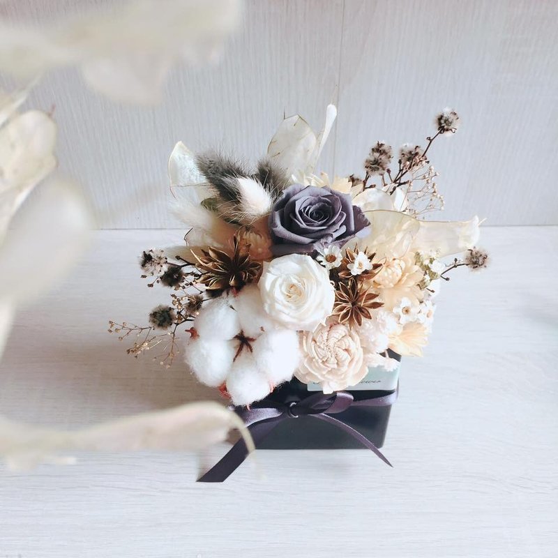 摘一朵祝福 微光 永生盆花/开幕/新居贺礼/生日礼物 - 植栽/盆栽 - 植物．花 灰色