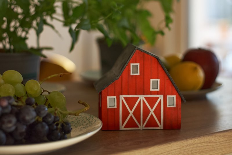 迷你手工屋模型 - 摆饰 - 木头 红色