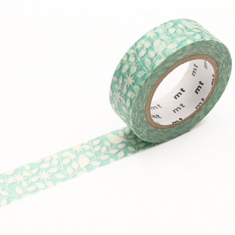 mt 和纸胶带 ex【叶与鸟的剪纸画(MTEX1P133)】 - 纸胶带 - 纸 绿色