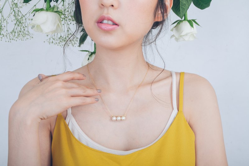 925纯银棉珍珠项链【密码系列-Belonging棉珍珠项链】 - 项链 - 其他金属 白色