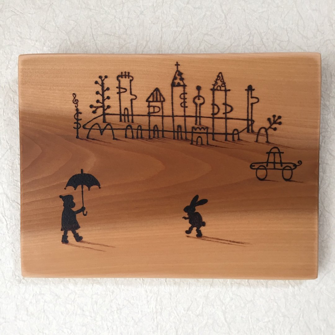 shimakou MOKUMEart Wire town - 海报/装饰画/版画 - 木头 金色