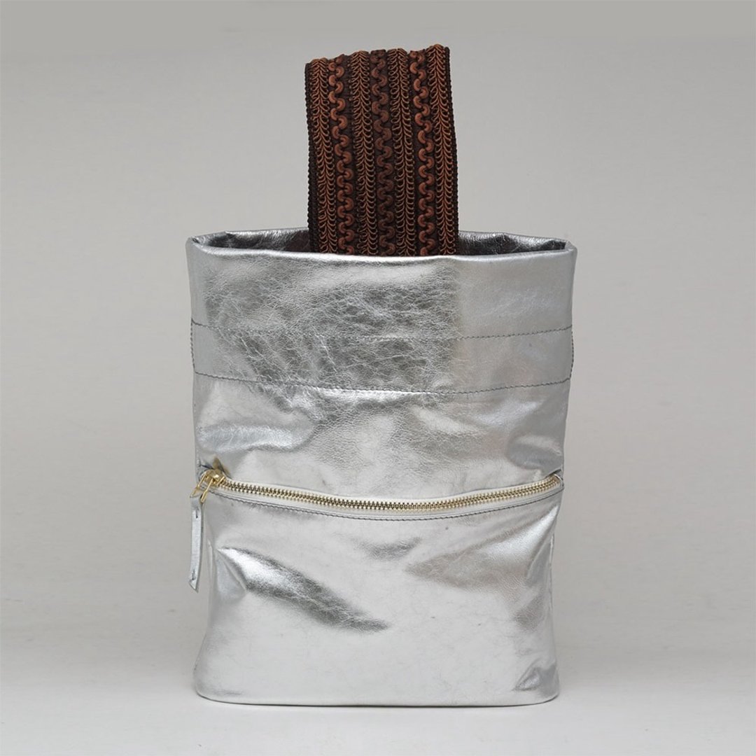 【Ruffle Bag 荷叶包】银色羊皮款 - 手提包/手提袋 - 真皮 银色