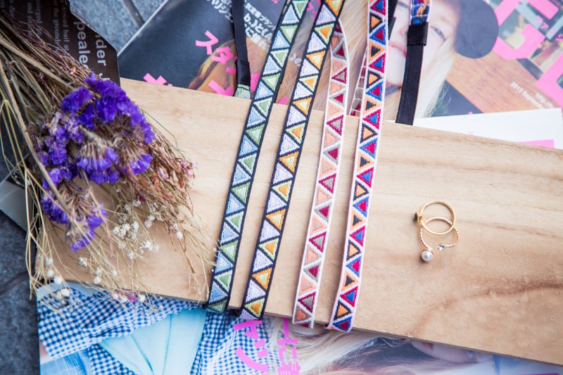 三角蛋糕 / 三角 几何 / 织带 发带 发箍 - 发带/发箍 - 棉．麻 