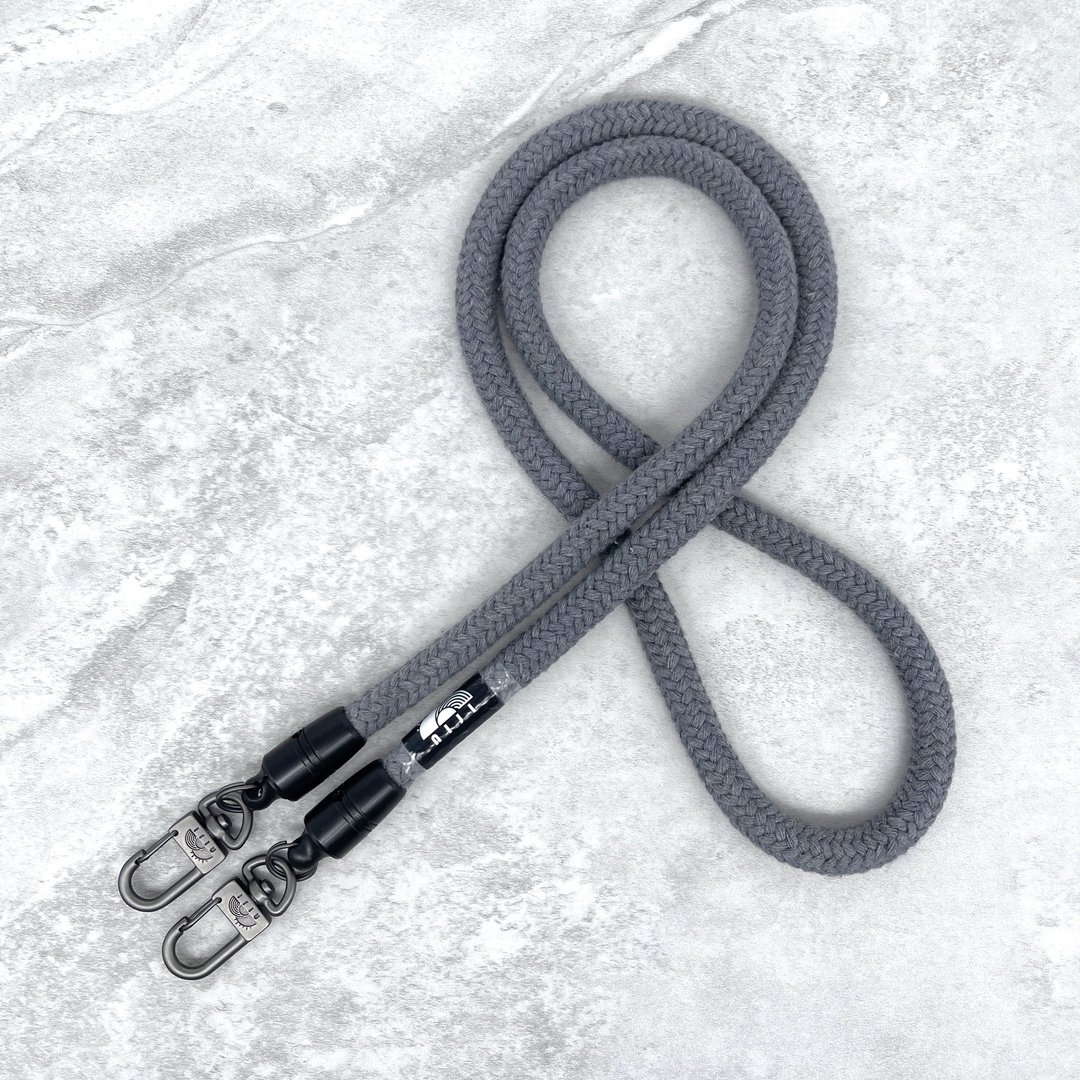 niji 棉手机绳 10mm Cotton phone strap X Cool grey color - 其他 - 棉 灰色