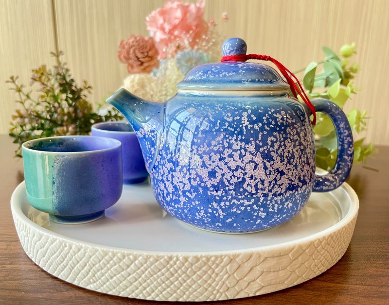 茶壶杯盘组(加送骨瓷盘)・薰衣草系列/送礼包装/小卡代写 - 茶具/茶杯 - 瓷 