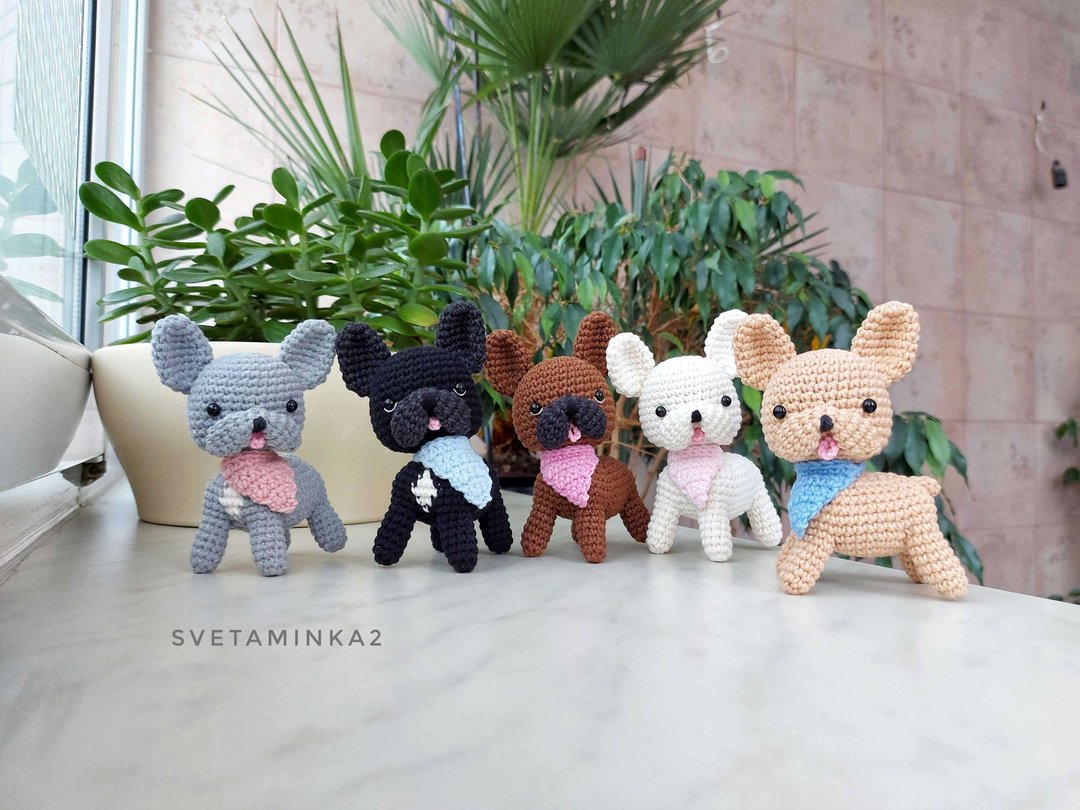 斗牛犬钩针图案法国斗牛犬Amigurumi狗教程 - 手工艺教程/工具书 - 其他材质 