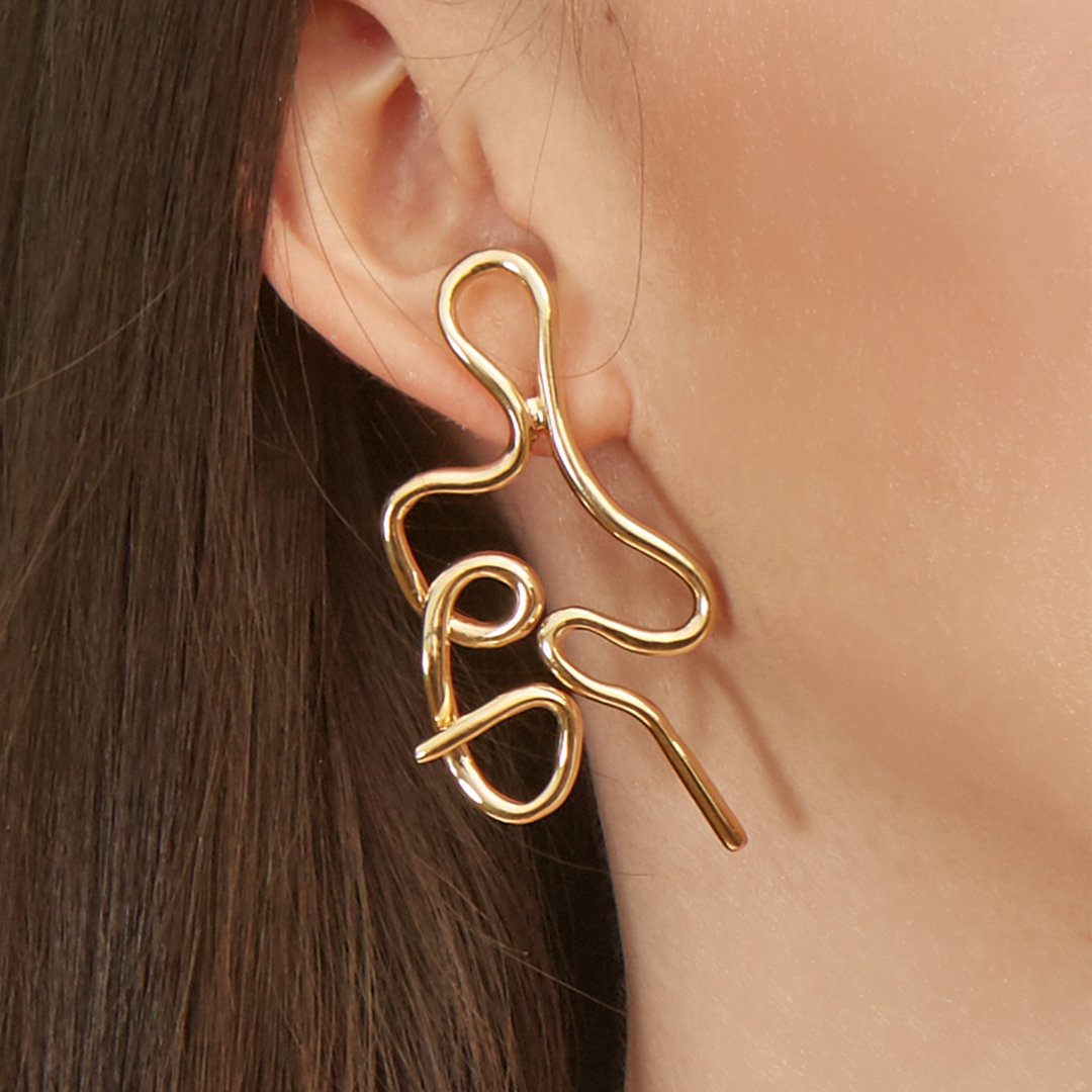 【雙 11 限定】  Open on Museum - Girl and Venus Earrings | G - 耳环/耳夹 - 其他金属 金色