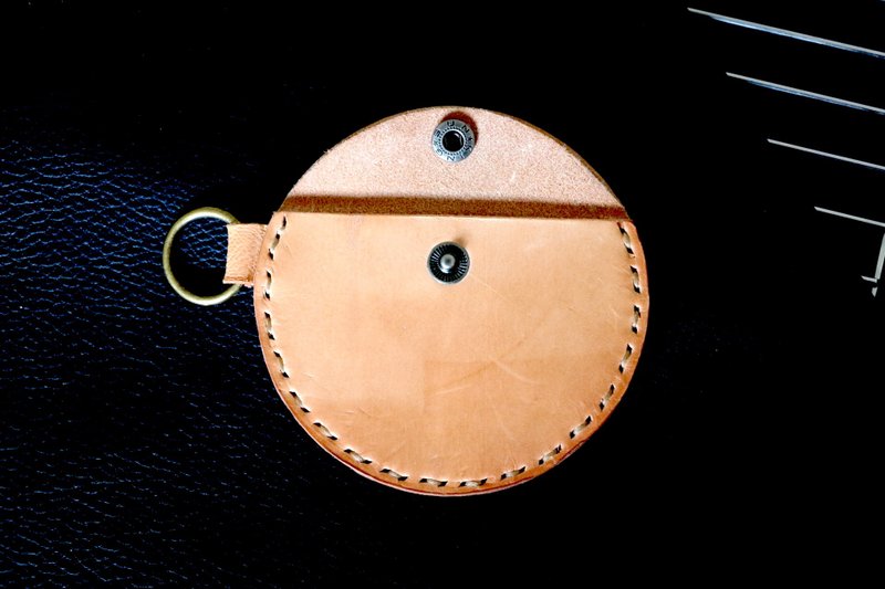 || PAPERICS || Wallet 手工圆形皮革零钱包 - 中性设计 - 零钱包 - 真皮 咖啡色