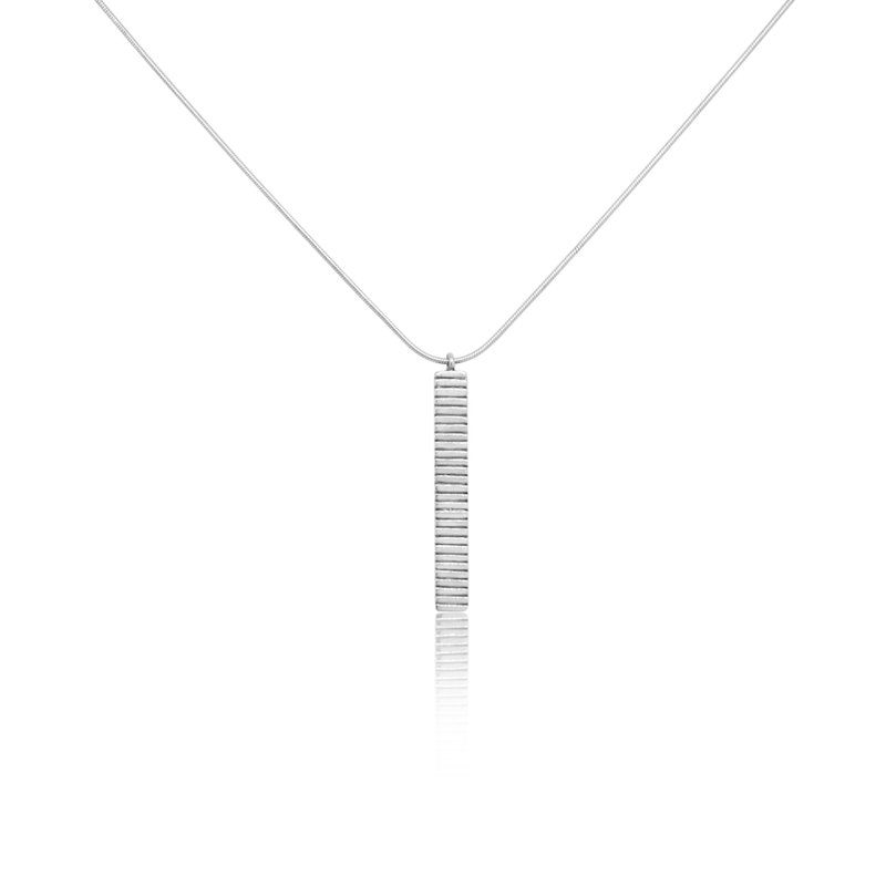 十三沟单砖项链 - 项链 - 银 银色