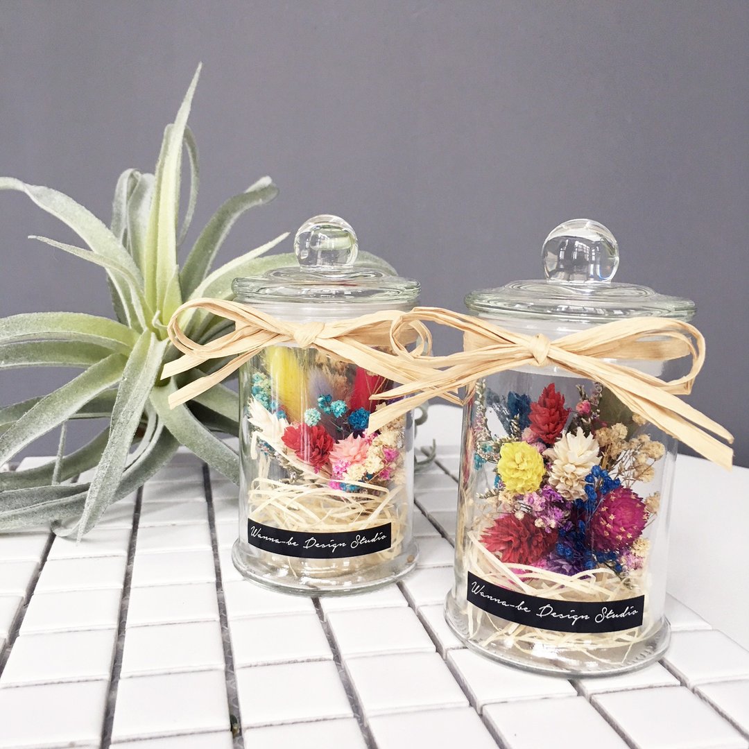 B款 文青干燥花圆柱瓶子一个 毕业礼物 捧花礼 回礼 生日 - 干燥花/捧花 - 植物．花 多色