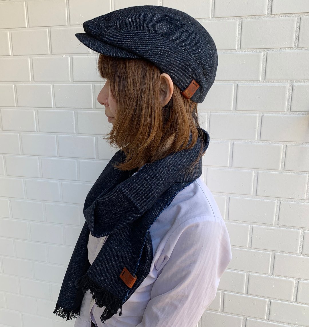Kasuri Hunting Cap - 帽子 - 棉 蓝色