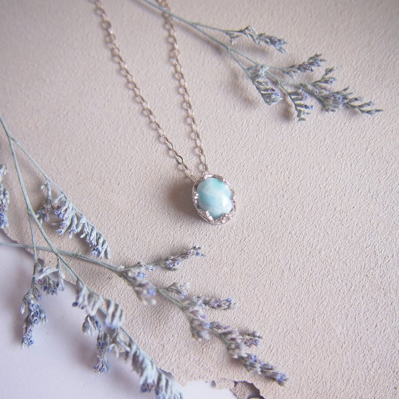 亚特兰提斯 | 海洋之石 拉利玛 浩瀚无垠 纯银项链 - 项链 - 宝石 蓝色