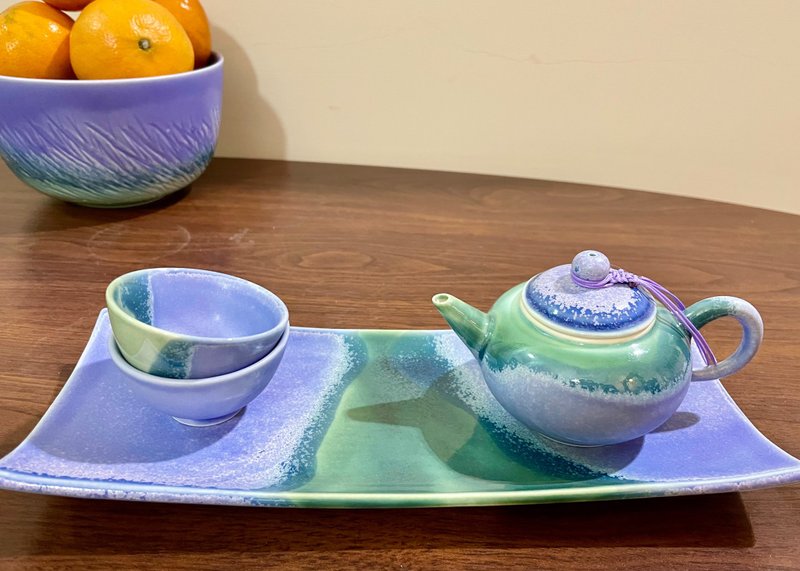 茶壶杯盘组(一壶二杯一盘)・薰衣草系列/送礼包装/小卡 - 茶具/茶杯 - 瓷 