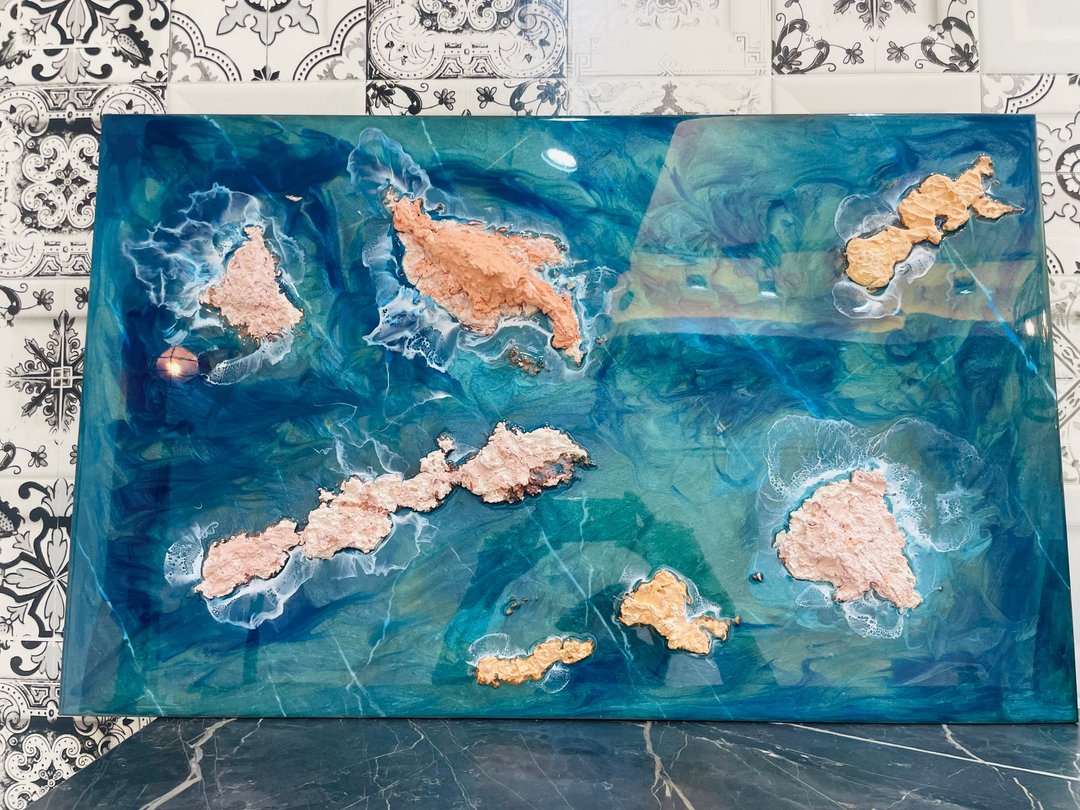 小岛海洋大型无框画 - 海报/装饰画/版画 - 树脂 蓝色