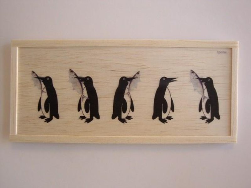 fish and penguins - 墙贴/壁贴 - 木头 卡其色