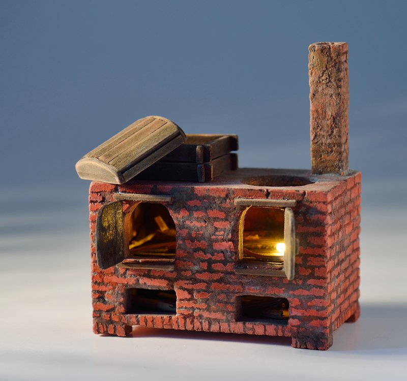 水泥老灶创作(订制)--有灯 - 摆饰 - 水泥 咖啡色