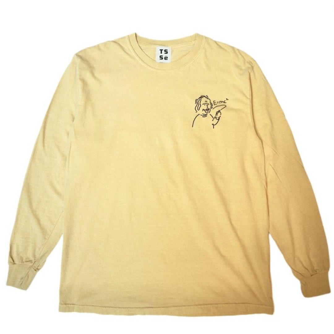 TSSe SCIENTIST Garment Dyed L/S T - 男装上衣/T 恤 - 棉 黄色