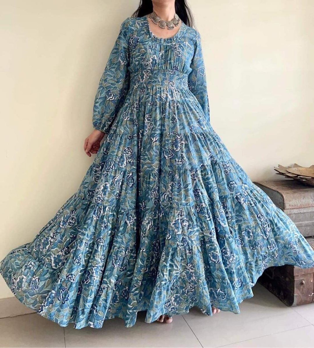 栀子花开 琉璃蓝 Athena Dress - 洋装/连衣裙 - 棉．麻 蓝色
