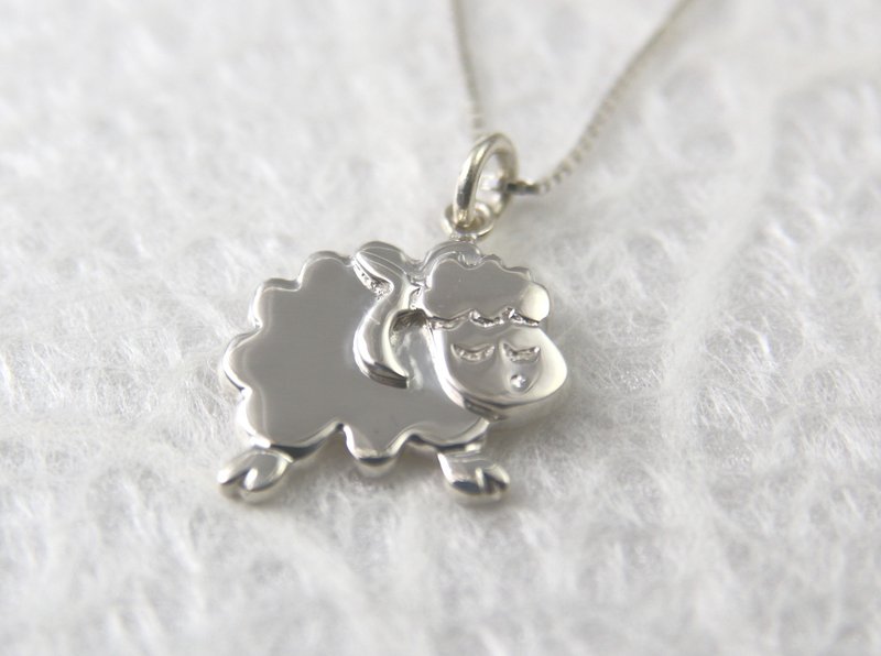 【羊咩咩】纯银项链 / 小羊项链 / 牡羊座 /Sterling SilverSheep - 项链 - 纯银 银色