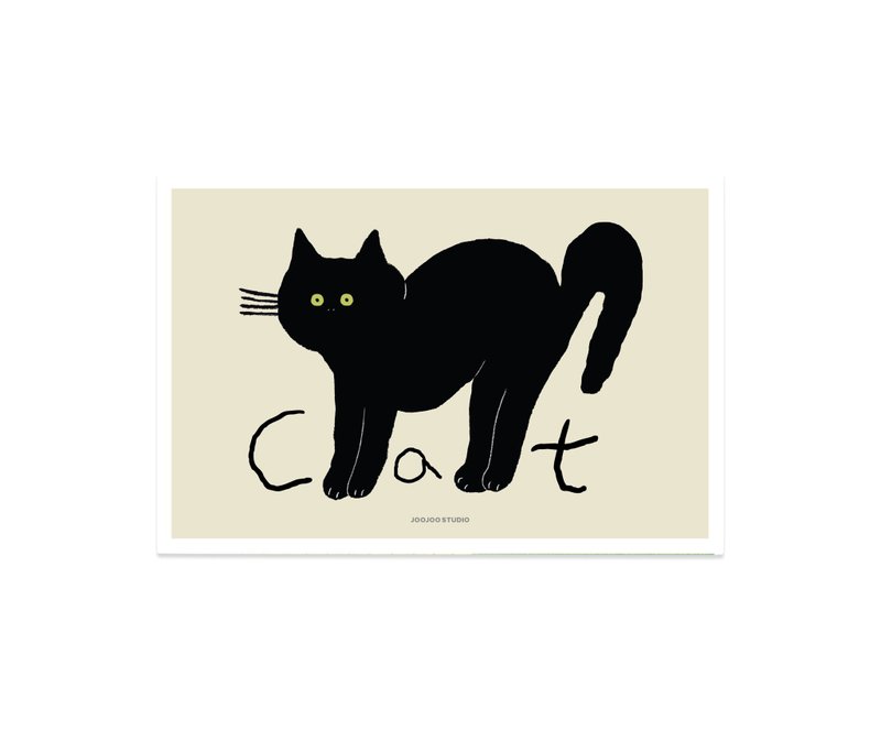 伸展猫咪卡片 (A5/A6) - 卡片/明信片 - 纸 绿色