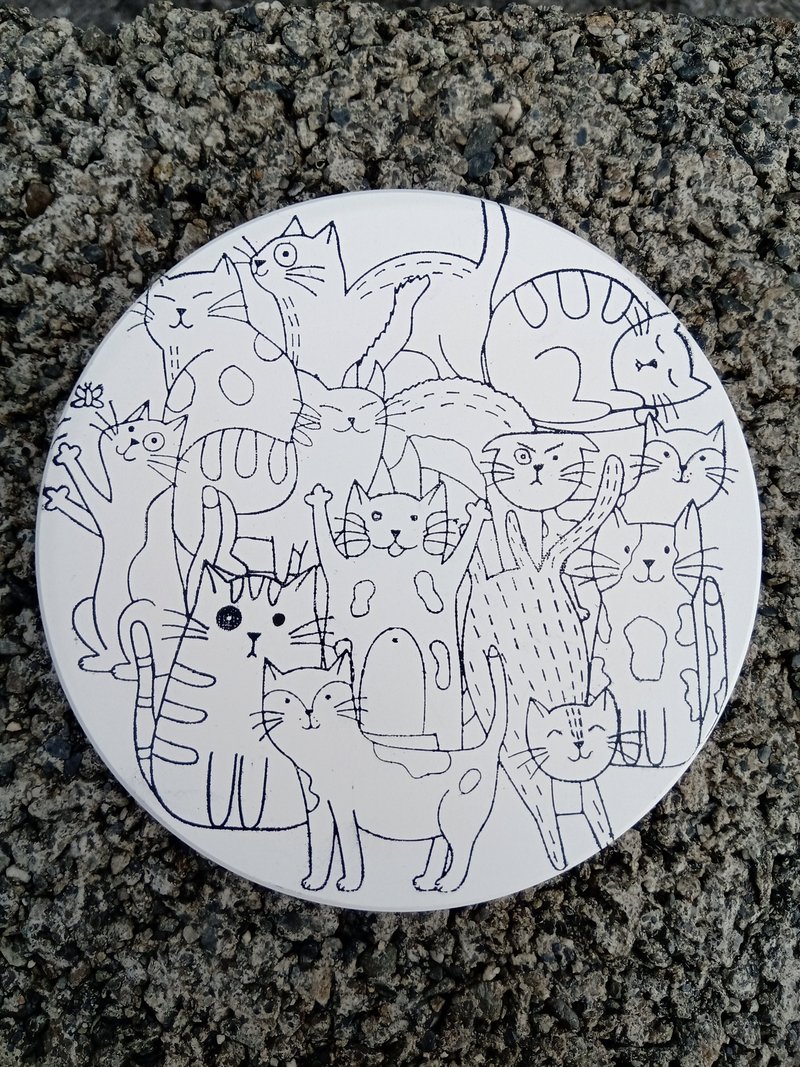 喵咪吸水杯垫, 万圣节吸水杯垫, 恐龙吸水杯垫, 三款任选 - 杯垫 - 瓷 白色