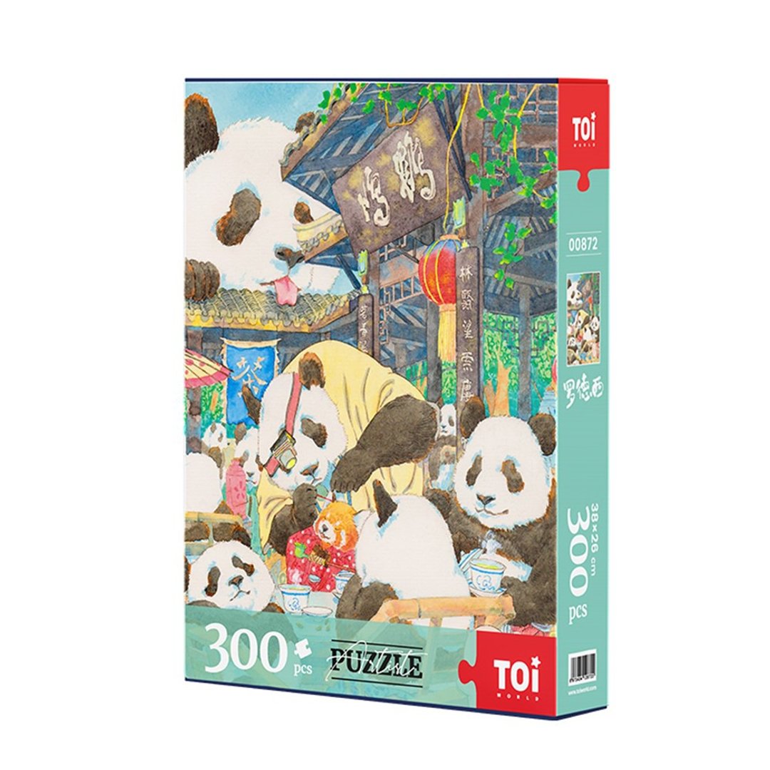 TOi图益【鹤鸣茶社的猫熊】拼图300片DIY插画桌游礼盒圣诞礼物万 - 拼图 - 纸 